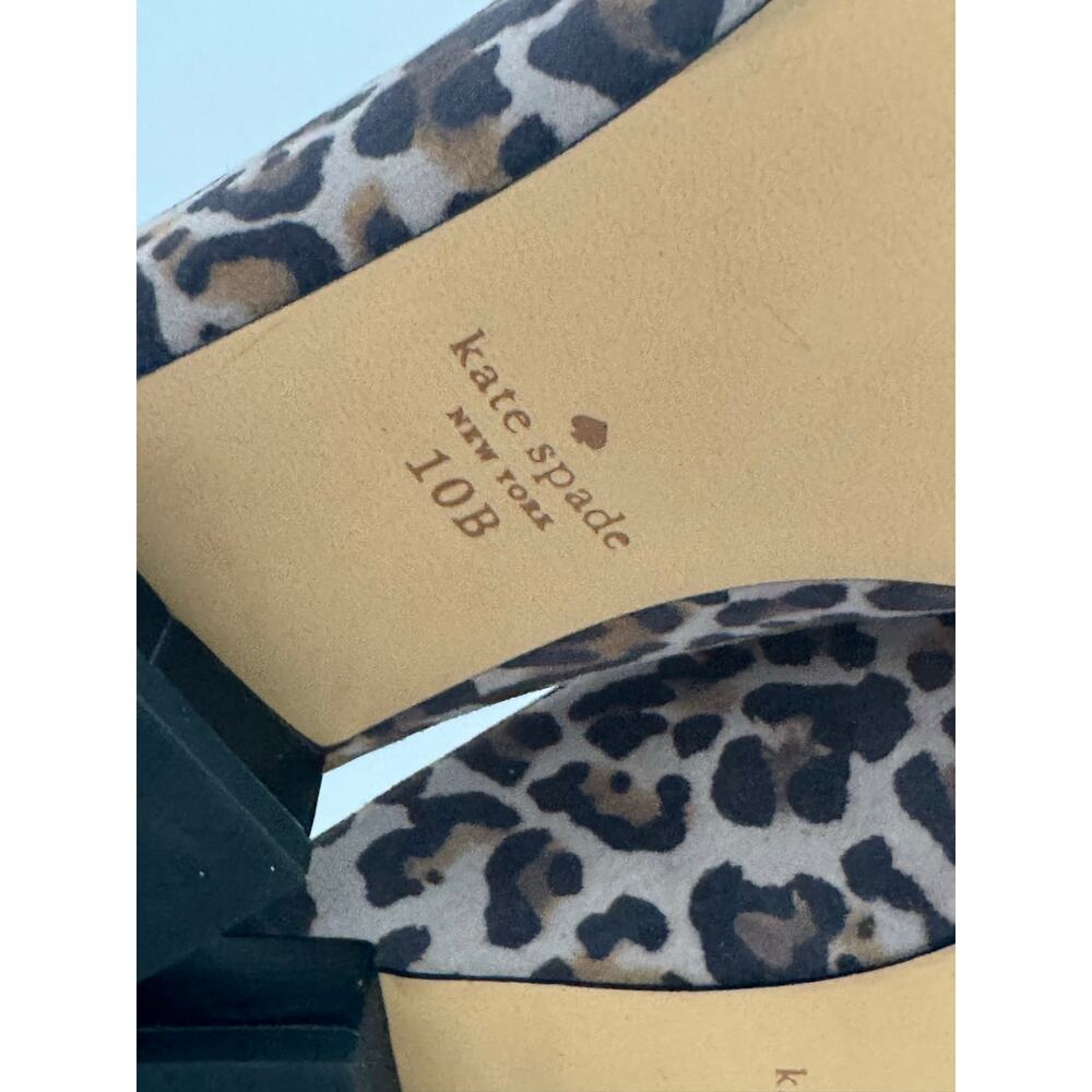 Kate Spade Loretta Leopard Mules NIB Taupe Multi Pointed Toe 10B - Picture 12 of 13